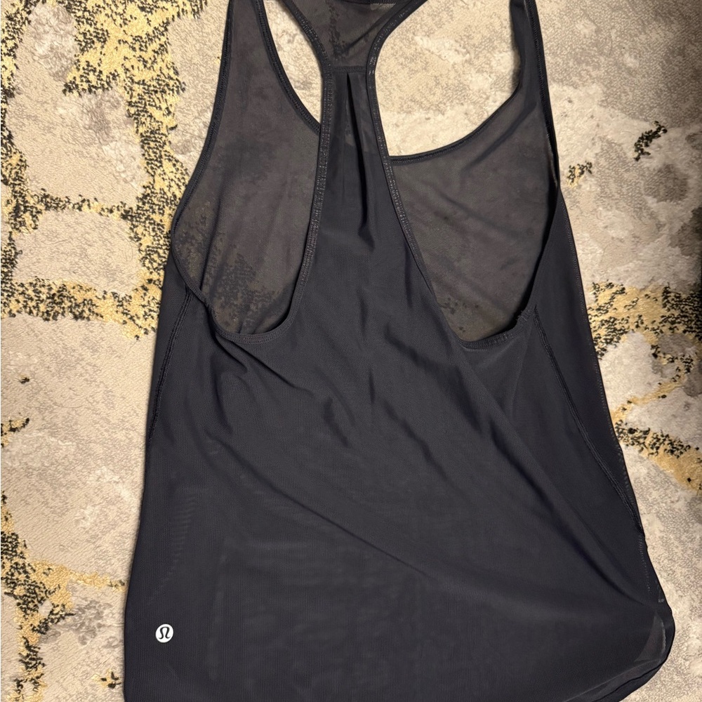 lululemon athletica Black Racerback Mesh-Back Tank